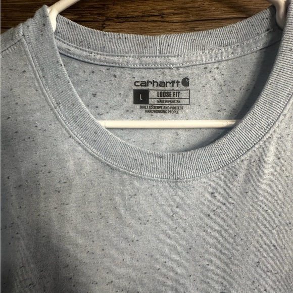 Carhartt Light Blue Short Sleeve Tshirt with Pocket - Picture 3 of 5